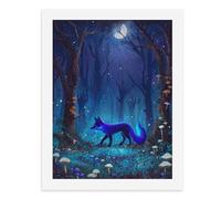 Dipingi coi numeri Una volpe luminosa in una foresta mistica sotto la luna Kit per pittura digitale per adulti Crea la tua scena magica forniture artistiche senza cornice 40 x 50 cm