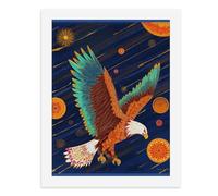 Dipingi coi numeri Un'aquila colorata vola in un cielo cosmico astratto kit per pittura digitale per adulti Crea la tua scena magica forniture artistiche senza cornice 40 x 50 cm