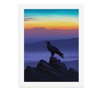 Dipingi coi numeri, un'aquila maestosa appollaiata su una cima rocciosa al tramonto, kit per pittura digitale per adulti, crea la tua scena magica, forniture artistiche senza cornice, 40 x 50 cm