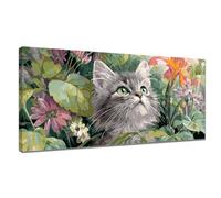 Dipingi con i Numeri Adulti Gatto, Dipingi con i Numeri Colorato Paint by Numbers, DIY Hobby Creativi Adulti Kit con Pennelli e Pittura Acrilica per Decora Della Casa, Regalo Donna/Uomo 40x90cm Y3-861