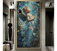 Dipingi con i Numeri Adulti Grandi Dimensioni 50x100cm，Angelo Bellezza Dipingere con i Numeri Hobby Creativi Adulti，Fai da Te Acrilici Paint by Numbers，Decor da Parete di Casa Regali（Senza Cornice）J6