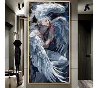 Dipingi con i Numeri Adulti Grandi Dimensioni 50x100cm，Angelo Bellezza Dipingere con i Numeri Hobby Creativi Adulti，Fai da Te Acrilici Paint by Numbers，Decor da Parete di Casa Regali（Senza Cornice）J15