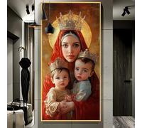 Dipingi con i Numeri Adulti Grandi Dimensioni 50x150cm，Islam Bellezza Dipingere con i Numeri Hobby Creativi Adulti，Fai da Te Acrilici Paint by Numbers，Decor da Parete di Casa Regali（Senza Cornice）J72