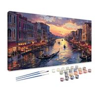 Dipingi con i Numeri Adulti Venezia, Dipingi con i Numeri Città Paint by Numbers, DIY Hobby Creativi Adulti Kit con Pennelli e Pittura Acrilica, Decora Della Casa, Regalo Donna/Uomo 100x200 cm 4L-789