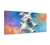 Dipingi con i Numeri Cane, Dipingi con i Numeri Bambini Colorato Paint by numbers per Adulti Principianti, Kit Pittura Adulti con Pennelli e Pigmento Acrilico, Regalo Donna Decora Casa 40x80cm Y3-1046