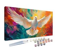 Dipingi con i Numeri Colorato, Dipingi con i Numeri Bambini Bird Paint by numbers per Adulti Principianti, Kit Pittura Adulti con Pennelli e Pigmento Acrilico, Regalo Donna Decor Casa 20x40 cm 4L-403