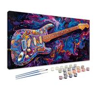 Dipingi con i Numeri Colorato, Dipingi con i Numeri Bambini Musica Paint by numbers per Adulti Principianti, Kit Pittura Adulti con Pennelli e Pigmento, Regalo Donna Decor Casa 80x160 cm 4L-756