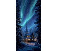 Dipingi con i Numeri per Adulti, Aurora Boreale Paint by Numbers Kit Principianti Con 3 Penne, Hobby Creativi Adulti Regalo Donna, Halloween Decorazioni Natalizie Casa (senza cornice) 70x140cm J0L1320