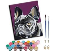 Dipingi con i numeri per adulti bulldog francese nero, pittura con i numeri, kit di tela per adulti, pittura ad olio fai da te per rilassarsi e alleviare lo stress, decorazione per la casa, regalo