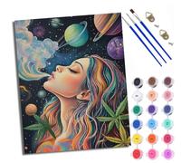 Dipingi con i numeri per adulti Capelli colorati sotto il cielo stellato Dipingere con i numeri per adulti Kit fai da te su tela Dipingere con i numeri, Kit di artigianato per rilassarsi e alleviare