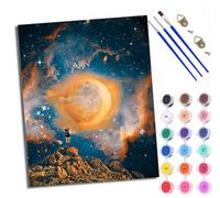 Dipingi con i numeri per adulti e principianti Guardando il cielo stellato dalla cima della montagna Dipingere con i numeri Kit su tela senza cornice Pittura a olio fai da te Colori acrilici