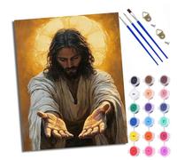 Dipingi con i numeri per adulti e principianti L'immagine sacra si allunga per pregare Dipingere con i numeri Kit su tela senza cornice Pittura a olio fai da te Colori acrilici Decorazione da parete