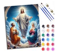Dipingi con i numeri, per adulti e principianti, tela colorata con Gesù. Scelta per compleanno, anniversario o qualsiasi festival, kit di pittura acrilica fai da te per la decorazione della stanza
