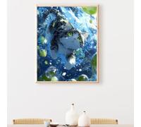 Dipingi con i Numeri per Adulti, Gatto Fiore Kit di Pittura a Olio su Tela Fai-da-Te per Principiante con Pennelli Pittura Pigmento Acrilico Disegno, senza Cornice, Decor Casa 100 x 135cm PjY1977 L-7