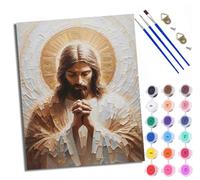 Dipingi con i numeri, per adulti, principianti, tela con icona di preghiera, scelta per compleanno, anniversario o qualsiasi festival, kit di pittura acrilica fai da te per la decorazione della stanza