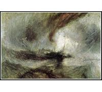 Dipingi con i numeri per adulti tempesta di neve battello a vapore fuori dalla bocca di un porto dipinto di Joseph Mallord William Turner Kit per dipingere con i numeri, per bambini e adulti