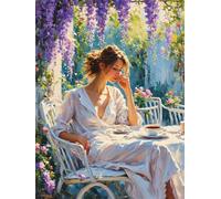 Dipingi con i Numeri ragazza Lavanda, Dipingere con i Numeri Adulti Quadri da Dipingere Numerati Adulti Fai da Te,con Vernici e pennelli Acrilica Pittura, Decora casa Regalo bambina 40x50cm G4-232