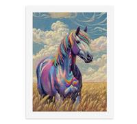 Dipingi con i numeri, un cavallo colorato in un campo di grano, kit per pittura digitale per adulti, crea la tua scena magica, forniture artistiche senza cornice, 40 x 50 cm