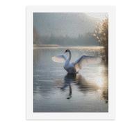 Dipingi con i numeri, un cigno che allarga le ali sul lago, kit per pittura digitale per adulti, crea la tua scena magica, forniture artistiche senza cornice, 40 x 50 cm