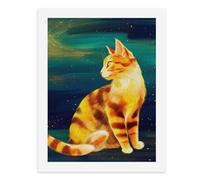 Dipingi con i numeri, un gatto colorato seduto su una notte stellata, kit per pittura digitale per adulti, crea la tua scena magica, forniture artistiche senza cornice, 40 x 50 cm