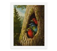 Dipingi con i numeri, un gruppo colorato di uccelli che sbirciano da un albero Kit di pittura digitale per adulti Crea la tua scena magica forniture artistiche senza cornice 40 x 50 cm