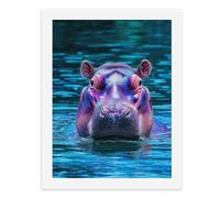 Dipingi con i numeri, un ippopotamo colorato nell'acqua Kit di pittura digitale per adulti Crea la tua scena magica forniture artistiche senza cornice 40 x 50 cm