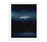 Dipingi con i numeri, un pesce nuota nel cielo stellato, kit per pittura digitale per adulti, crea la tua scena magica, forniture artistiche senza cornice, 40 x 50 cm