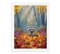 Dipingi con i numeri, un simpatico procione in una foresta autunnale, kit per pittura digitale per adulti, crea la tua scena magica, forniture artistiche senza cornice, 40 x 50 cm