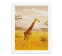 Dipingi con i numeri, una giraffa maestosa in piedi nella savana dorata, kit per pittura digitale per adulti, crea la tua scena magica, forniture artistiche senza cornice, 40 x 50 cm