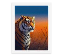 Dipingi con i numeri, una maestosa tigre si trova contro un vivace tramonto Kit di pittura digitale per adulti Crea la tua scena magica forniture artistiche senza cornice 40 x 50 cm