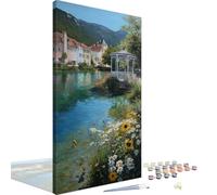 Dipingi con i Numeri Venezia, Dipingi con i Numeri Bambini Girasole Paint by numbers per Adulti Principianti, Kit Pittura Adulti con Pennelli e Pigmento, Regalo Donna Decor Casa 35x70 cm 4L-1099