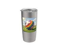 DIPINGI IL PALLONE DA CALCIO CON I COLORI DELL'ARCOBALENO Bicchiere termico in acciaio inox doppia parete