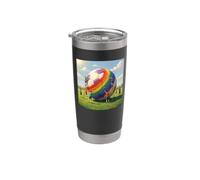 DIPINGI IL PALLONE DA CALCIO CON I COLORI DELL'ARCOBALENO Bicchiere termico in acciaio inox doppia parete