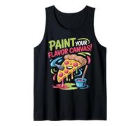 Dipingi Il Tuo Sapore Canvas! Divertente Pizza Art Design Canotta