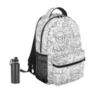 Dipingi il tuo zaino fai da te con motivo , lucchetto a , Vedere | Borsa per computer portatile per ragazze, per viaggi quotidiani, campi estivi, viaggi, vacanze, biblioteca, picnic, campeggio