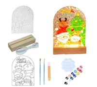 Dipingi la tua lampada, dipingi la tua luce notturna per bambini | Set di tavole da disegno di Natale fatto a mano - Decorazione creativa da tavolo a LED per decorazioni artistiche e artigianali per