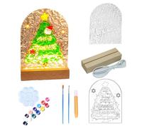 Dipingi la tua lampada, dipingi la tua luce notturna per,Kit di tavola da disegno natalizio fatto a mano - Kit di arte e artigianato, decorazione da tavolo LED per le vacanze di Natale, attività
