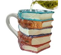 dipinta a forma di libro, novità per tè e bevande, per amanti dei libri, per lettori, donne, uomini, scrittori, bibliotecari, vino, succhi di latte, topi di biblioteca