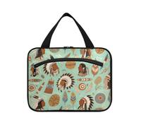 Dipinti d'arte Vintage indiano verde appeso articolo borsa da viaggio con gancio, borsa portatile della medicina di design per adulti palestra bolsas para maquillaje L