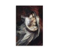 Dipinti di George Frederic Watts - (Paolo e Francesca), decorazione artistica da parete per camera da letto, decorazione per la casa, da appendere, 30 x 45 cm