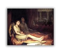 Dipinti Famosi "Il Sonno e la Morte del suo fratellastro" di John William Waterhouse Stampa su Tela Riproduzioni su tela da parete per la decorazione domestica 80x104 cm Senza Cornice