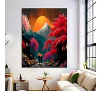 Dipinti su Tela Architettura Stradale, Poster di Paesaggistica Giapponese, Stampe su Tela in Multicolore, Arte da Parete, Immagini per l'arredamento del Soggiorno, Senza Cornice, 30x40cm