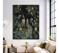 Dipinti Su Tela Con Bellezza Classica, Quadri Da Parete Stagno Delle Ninfee, Stampe Di Quadri Verde Scuro Poster Decorativi Per Il Soggiorno La Camera Da Letto, Senza Cornice, 80X120Cm