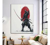 Dipinti su Tela Guerriero Fantasma Silhouette, Poster di Semplice, Stampe su Tela in Nero Rosso, Arte da Parete, Immagini per l'arredamento del Soggiorno, Senza Cornice, 30x40cm