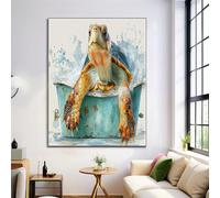 Dipinti su Tela Tartaruga Da Vasca, Poster di Animali Acquerellati, Stampe su Tela in Verde, Arte da Parete, Immagini per l'arredamento del Soggiorno, Senza Cornice, 70x100cm
