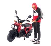 Dipinto a Mano 1:64 Figure Driving Bike Micro Layout Architettura Modello