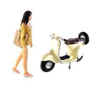 Dipinto a mano 1/64 Figure Ragazza Moto Treno Ferrovia Layout S Scala Giallo