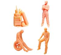 Dipinto a mano 1/64 Piccole Persone Motociclista Gioco di Ruolo Figure Diorama