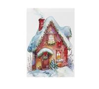 Dipinto a mano acquerello casa casa giardino bandiere su entrambi i lati vacanza decorazione esterna banner cortile prato decorazione esterna 71 x 101 cm