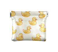 Dipinto a mano Cartone Animato Giallo Anatra Donna In Pelle Moneta Borsa Cambia Conveniente Mini Makeup, Anatra gialla dipinta a mano, 1 size, Stampa artistica